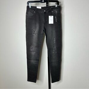 NWT Anine Bing Mid Rise Distressed Skinny Jeans